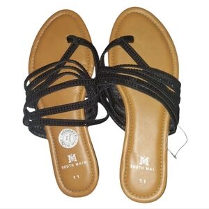 South Main Studded Black Strappy Sandals